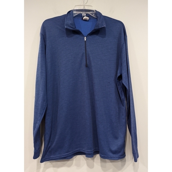 Patagonia Blue Long Sleeve Collared Quarter Zip Capilene Large - Picture 1 of 5